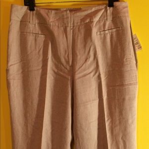 Cato Linen Blend Tan Dress Pants SZ 14